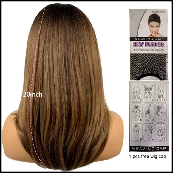 Synthetic Layered Shoulder Length Wig with Bangs for Daily Party Wear main image 6